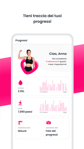 Traininpink - applicazione di fitness femminile per iPhone e Android
